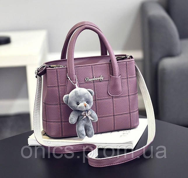 Женская мини сумочка с брелком мишкой, маленькая сумка на плечо хорошее качество - фото 10 - id-p2172508198