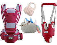 Хипсит Baby Carrier эрго-рюкзак кенгуру переноска 6 в 1 игрушка Пушин кот Радуга Красный (n-1 TR, код: 7759431