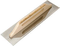 Терка - гладилка Polax с деревянной ручкой и нержавеющим полотном гладкая 125х480 мм (100-093 CS, код: 2361226