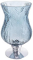 Інтер'єрна ваза декоративна Hefio 25 см синій зі сріблом DP218284 BonaDi CS, код: 8382246