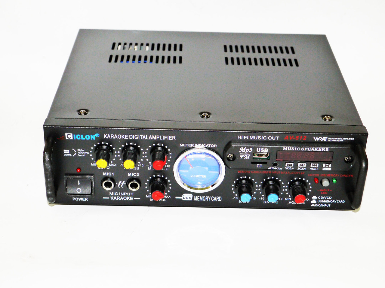 Підсилювач звуку Ciclon AV-512 + USB + Fm + Mp3 + КАРАОКЕ