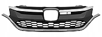 Решетка радиатора Honda CR-V 15-17 комплект (верхн. +нижн. частина) с хром. накладками хром./ чорн.,