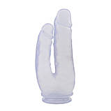 Гелевий подвійний фалоімітатор прозорий Hi-Rubber Dildo Clear 9.4 IXI59815, фото 3