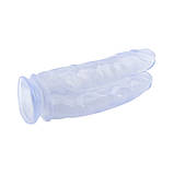 Гелевий подвійний фалоімітатор прозорий Hi-Rubber Dildo Clear 9.4 IXI59815, фото 4