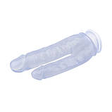 Гелевий подвійний фалоімітатор прозорий Hi-Rubber Dildo Clear 9.4 IXI59815, фото 5