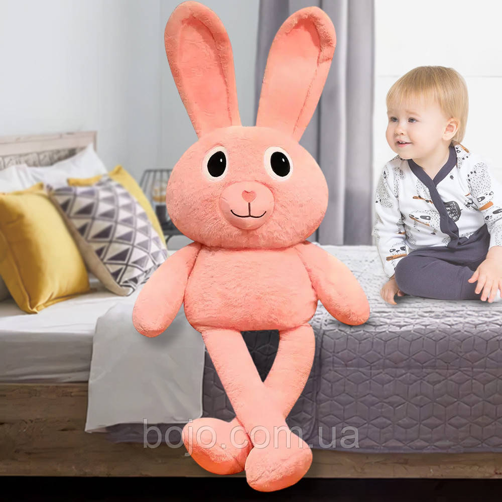 М'яка іграшка-обіймашка Зайчик 100 см, Рожевий (HA-5/HA-6)