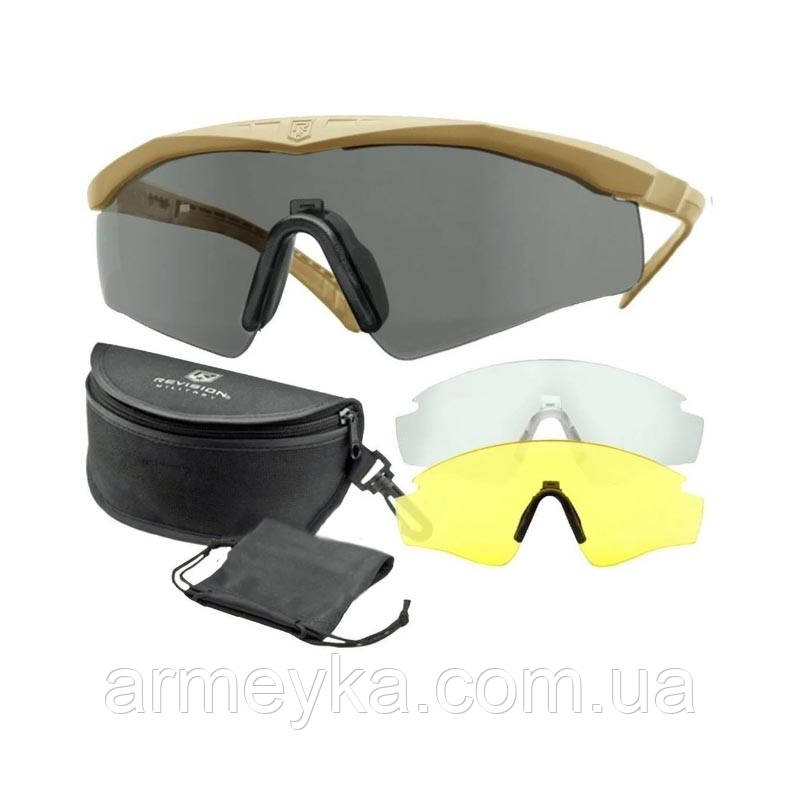 Окуляри revision sawfly, 3 лінзи coyote tan полікарбонат Оригінал США R, сорт-2