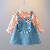 Комплект для девочки блузка и сарафан оранж 2074, розмір 74