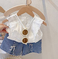 Комплект на лето для девочки блузка и шортики 10084, розмір 140