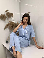 Домашній костюм рубашка штани, голубий колір.