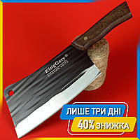 Шеф нож повара профессиональный King Cary Santoku Kitchen 31см, Кухонный нож топорик из нержавейки, Нож топор