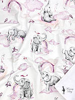 Пеленка непромокаемая многоразовая Mommy Bag 100х70 см Слоники розовые #32