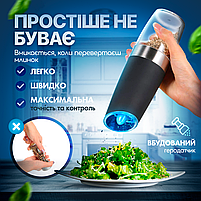 Набір млинів для солі, перцю, спецій SBTR, 2 предмети, керамічні ножі, на батарейках Чорний (SPM-12/Black), фото 3