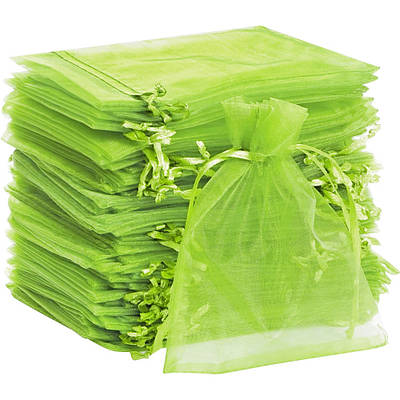 Мішечки сітка з органзи для захисту винограду від комах LOSSO 25*35 см, зелені (100 шт), комірка 0,5 мм