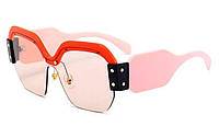 Большие очки от солнца женские красно-розовые Vikulsi