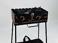 Мангал-валіза кована на 8 шампурів, 2 мм. (мангал, чохол, кочерга і совок)