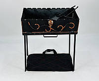 Мангал-валіза кована на 10 шампурів, 3 мм. (мангал, чохол, кочерга і совок)