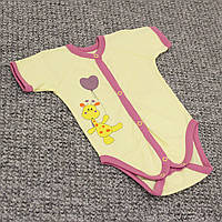 Детский боди футболка р 68 3-5 мес бодик короткий рукав для новорожденных малышей КУЛИР 3088 Желтый