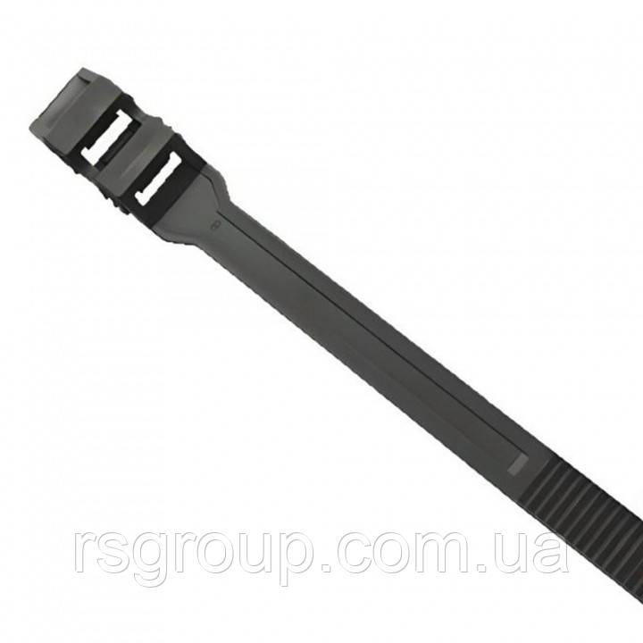 Кабельна стяжка посилена пластикова 9х300 чорна (1пач -100шт.)