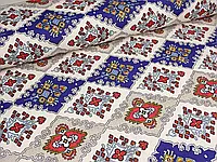 Універсальна тканина для штор скатертин серветок оббивки меблів Туреччина з геометричним малюнком червоно-синій