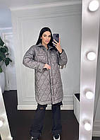 Жіноча демісезонна стьобана куртка-сорочка Ірен на кнопках Kvf144