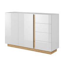 Комод в вітальню з ЛДСП 2D4S/138 Arco (Marco) Perfect Home Білий глянець/Дуб грандсон