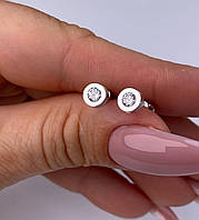 Срібні дитячі сережки гвоздики з родій