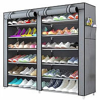 Тканевый шкаф для хранения обуви 116х30х110 см HMD Серый 104-10228526 ZZ, код: 8365616