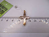 Хрестик золотий із діамантами. Вага 2,93 грам., фото 4