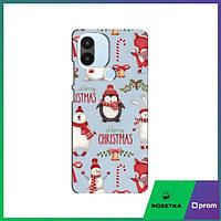 Чехол для Поко с50 (Рождественские Пингвины) / Чехлы на подарок Xiaomi Poco C50