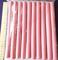 Бігуді бумеранги 10 шт. Колір рожевий. Довжина 24 см. Діаметр  2 см.