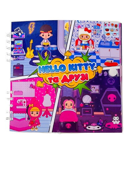 Розвиваюча книжка альбом липучки ТОКА БОКА Hello Kitty та друзі