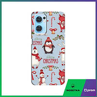 Чехол для Оппо Рено 7 (4G) (Рождественские Пингвины) / Чехлы на подарок Oppo Reno7 4G