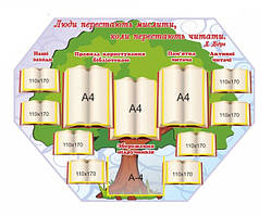 Стенд для школи "Люди перестають мислити, коли перестає читати"