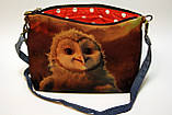 Джинсова сумочка із совою, фото 2