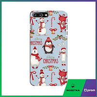 Чохол для Айфон 8 Плюс (Різдвяні Пінгвіни) / Чохли на подарунок iPhone 8 Plus