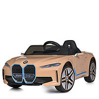 Дитячий електромобіль Джип BMW i4 Bambi Racer JE1009EBLR(4WD) 4 мотори, шкіряне сидіння