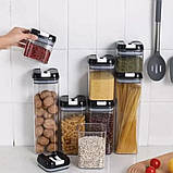 Набір герметичних контейнерів пластикових Food storage 7 шт Органайзер для зберігання сипучих продуктів та круп, фото 10