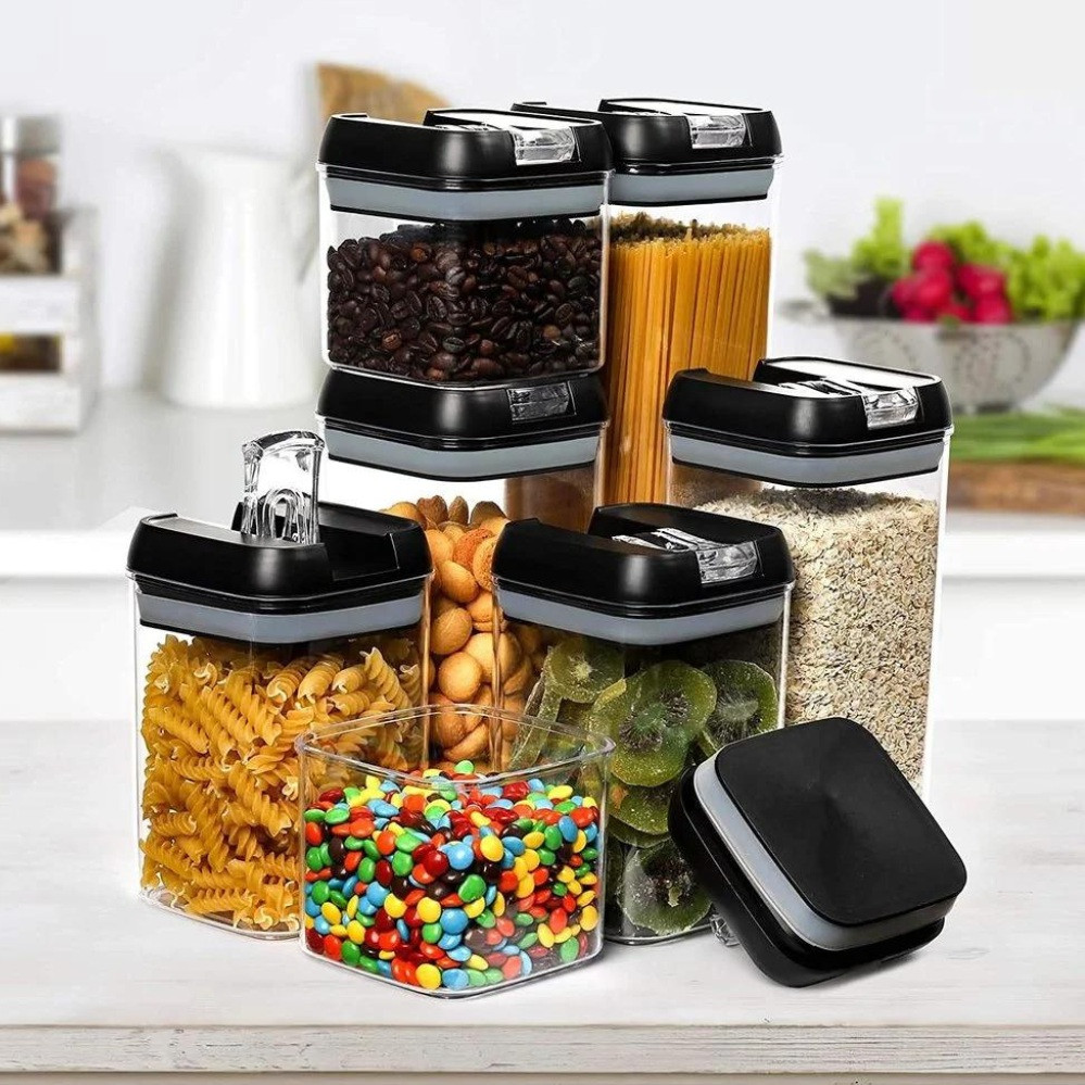 Набір герметичних контейнерів пластикових Food storage 7 шт Органайзер для зберігання сипучих продуктів та круп, фото 1