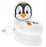 Музичний горщик унітаз дитячий Пінгвін 07-565 Pilsan, з тримачем для паперу та звуком води, фото 3
