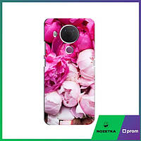 Силиконовые чехлы Nokia 5.4 (Пионы) / Чехлы с розовыми цветами Нокиа 5.4