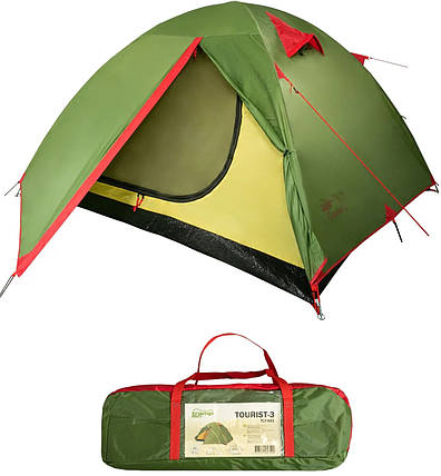 Тримісний намет Tramp Lite Tourist 3 (Green/Red), фото 1
