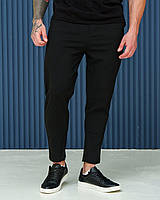 Брюки мужские классические приталенные весенние осенние летние штаны Slim-fit черные