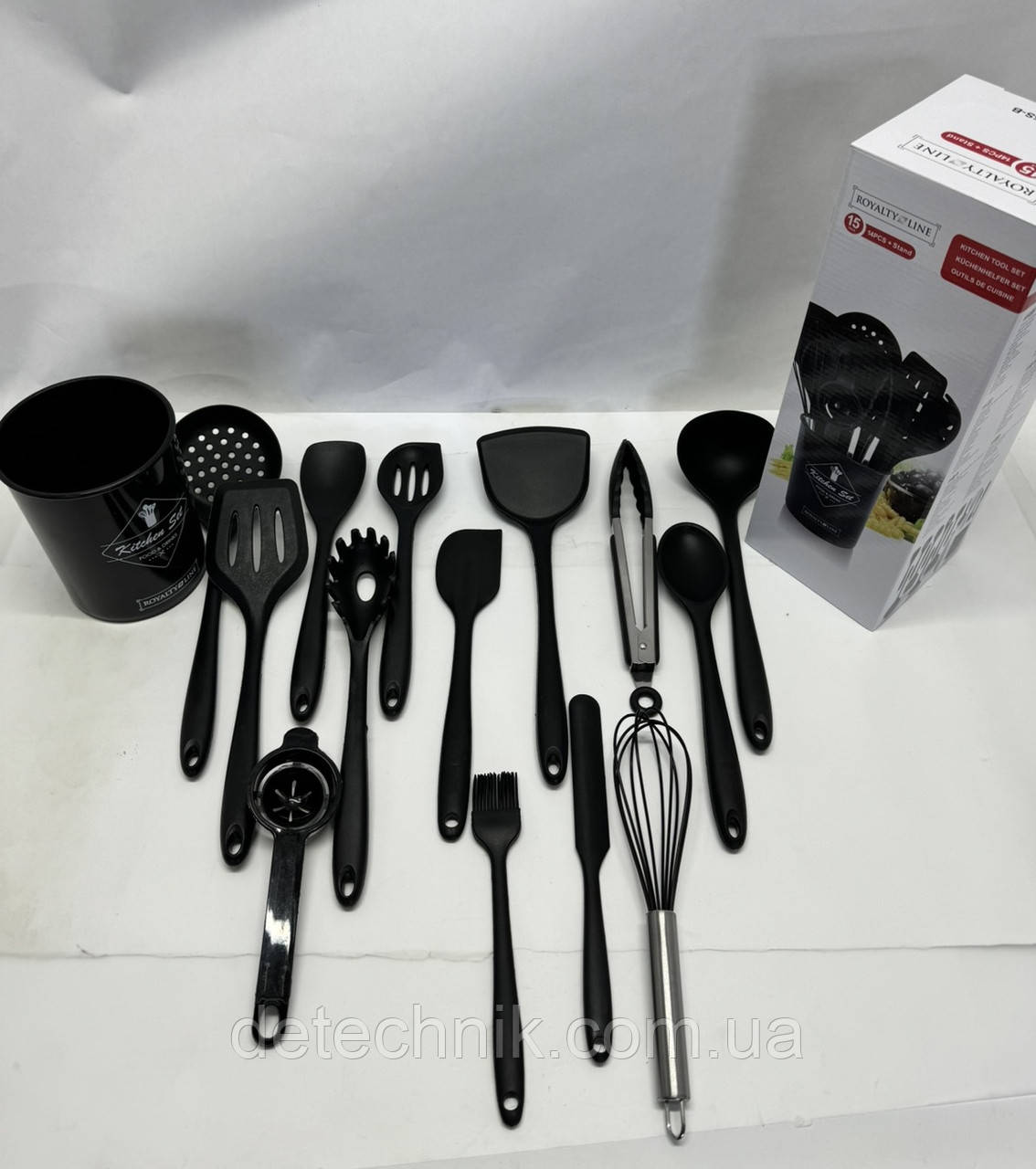 Набір кухонного приладдя Royalty Line KU15SG 15 предметів Black