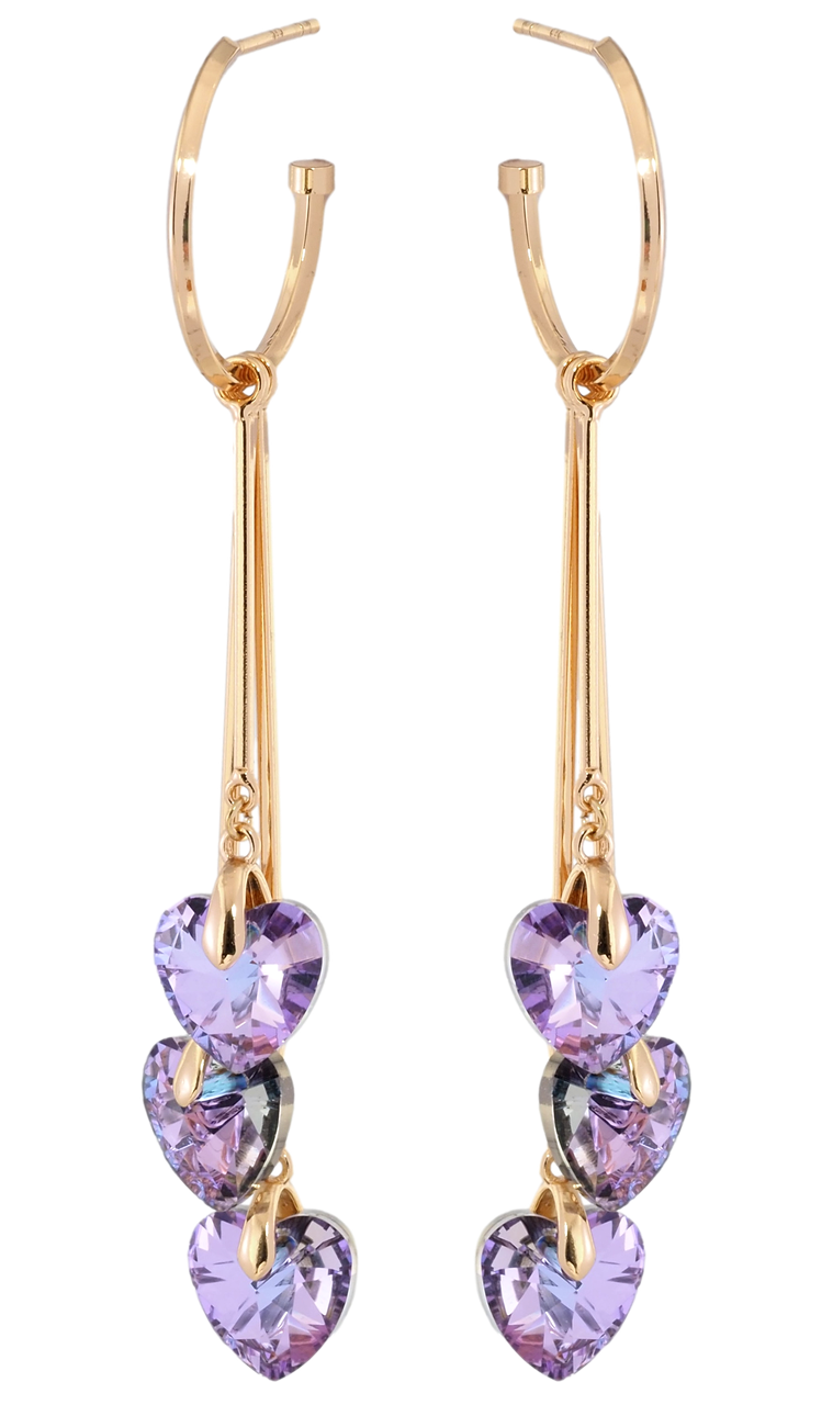 Сережки Xuping Позолота 18K з кристалами Swarovski пусети "Підвіски з ...