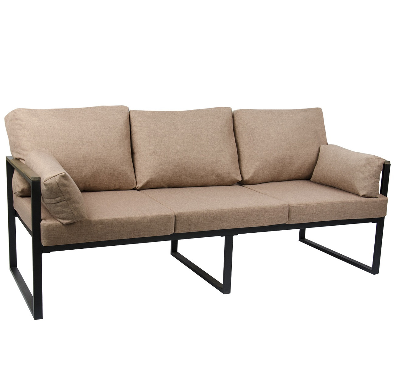 Диван "Махагоні" 3-х місний (бежевий на чорному), фото 1