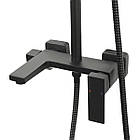 Душова система 3 в 1 з тропічним і ручним душем і змішувачем VENTA BR615KB чорна квадратна матова, фото 4