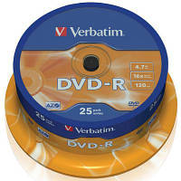 Диск DVD Verbatim 4.7Gb 16X CakeBox 25шт 43522 YTR