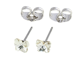 Сережки Xuping Родій з кристалами Swarovski пусети "Кришталеві метелики Clear"
