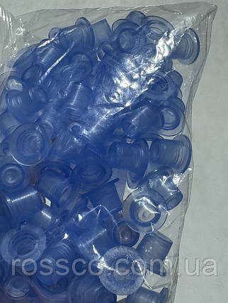 ОДНОРАЗОВІ СИЛІКОНОВІ КОВПАЧКИ ДЛЯ ПІГМЕНТІВ 8 ММ ПЛОСКІ 500 ШТ СИНІ, фото 1